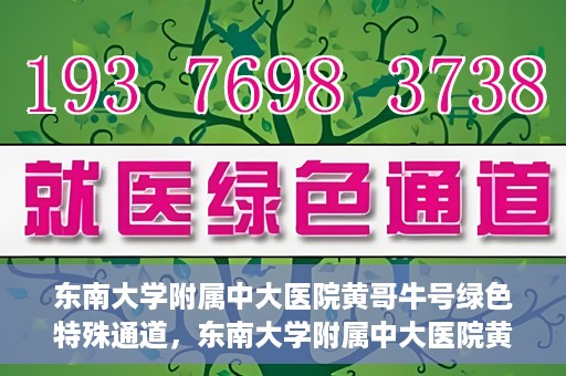 东南大学附属中大医院黄哥牛号绿色特殊通道，东南大学附属中大医院黄哥牛号，绿色特殊通道开启生命之门