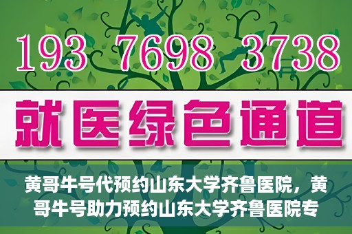 黄哥牛号代预约山东大学齐鲁医院，黄哥牛号助力预约山东大学齐鲁医院专家号