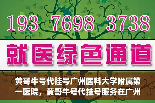 黄哥牛号代挂号广州医科大学附属第一医院，黄哥牛号代挂号服务在广州医科大学附属第一医院启动