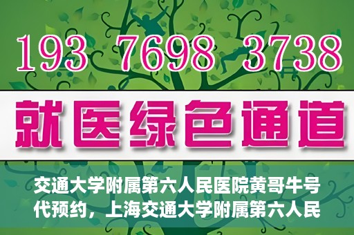 交通大学附属第六人民医院黄哥牛号代预约，上海交通大学附属第六人民医院黄哥牛号预约服务启动