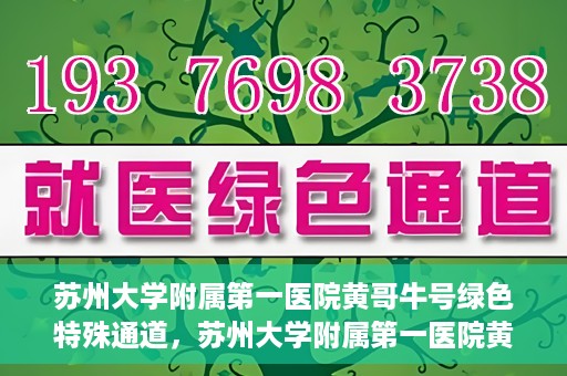 苏州大学附属第一医院黄哥牛号绿色特殊通道，苏州大学附属第一医院黄哥牛号，绿色特殊通道的守护力量