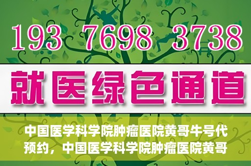中国医学科学院肿瘤医院黄哥牛号代预约，中国医学科学院肿瘤医院黄哥牛号预约服务启动