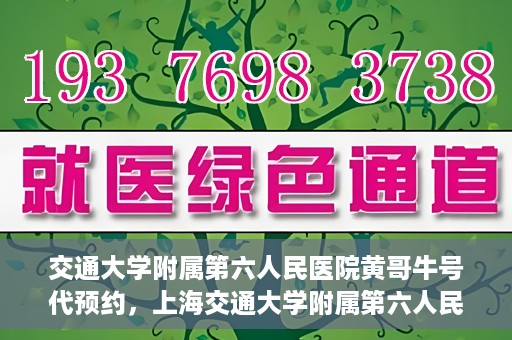交通大学附属第六人民医院黄哥牛号代预约，上海交通大学附属第六人民医院黄哥牛号预约服务启动