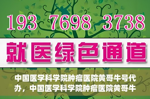 中国医学科学院肿瘤医院黄哥牛号代办，中国医学科学院肿瘤医院黄哥牛号挂号代办服务解析