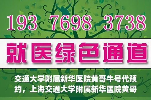 交通大学附属新华医院黄哥牛号代预约，上海交通大学附属新华医院黄哥牛号预约服务解析