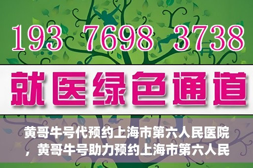 黄哥牛号代预约上海市第六人民医院，黄哥牛号助力预约上海市第六人民医院服务号
