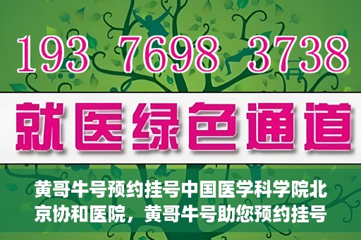黄哥牛号预约挂号中国医学科学院北京协和医院，黄哥牛号助您预约挂号，协和医学权威等你体验