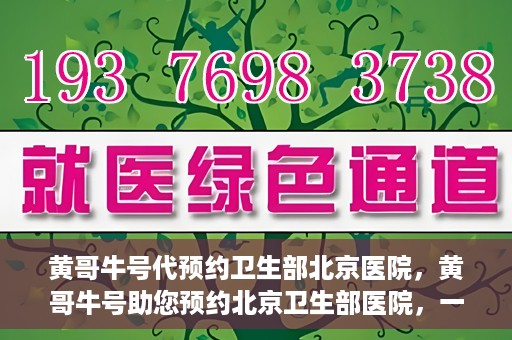 黄哥牛号代预约卫生部北京医院，黄哥牛号助您预约北京卫生部医院，一站式便捷服务开启