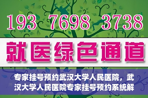 专家挂号预约武汉大学人民医院，武汉大学人民医院专家挂号预约系统解析