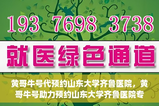 黄哥牛号代预约山东大学齐鲁医院，黄哥牛号助力预约山东大学齐鲁医院专家号