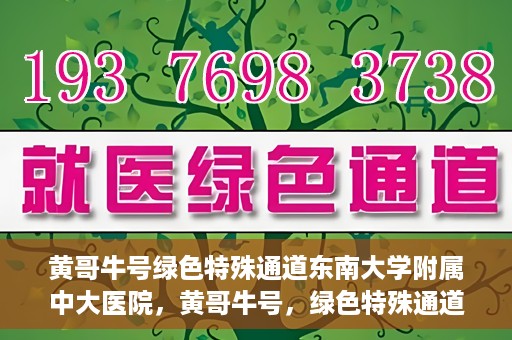 黄哥牛号绿色特殊通道东南大学附属中大医院，黄哥牛号，绿色特殊通道下的中大医院探索