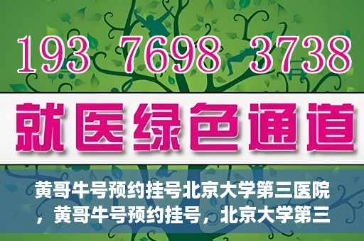 黄哥牛号预约挂号北京大学第三医院，黄哥牛号预约挂号，北京大学第三医院便捷就医新体验