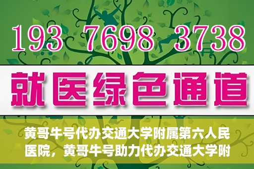 黄哥牛号代办交通大学附属第六人民医院，黄哥牛号助力代办交通大学附属第六人民医院业务手续