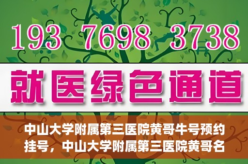 中山大学附属第三医院黄哥牛号预约挂号，中山大学附属第三医院黄哥名医牛号预约挂号攻略