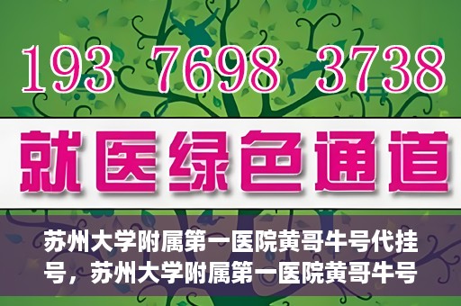 苏州大学附属第一医院黄哥牛号代挂号，苏州大学附属第一医院黄哥牛号代挂号服务解析