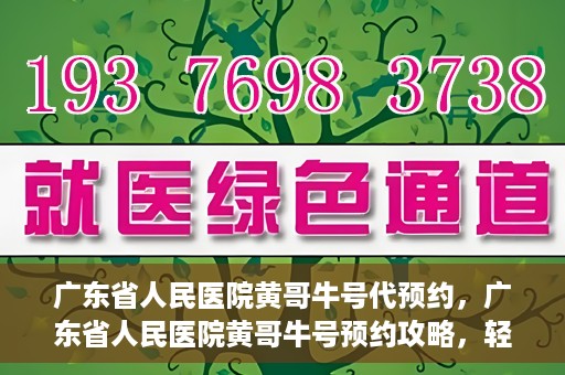广东省人民医院黄哥牛号代预约，广东省人民医院黄哥牛号预约攻略，轻松掌握预约流程