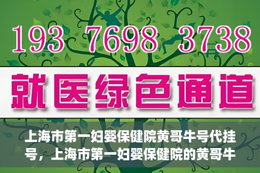 上海市第一妇婴保健院黄哥牛号代挂号，上海市第一妇婴保健院的黄哥牛号代挂号服务解析